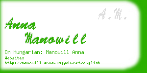 anna manowill business card